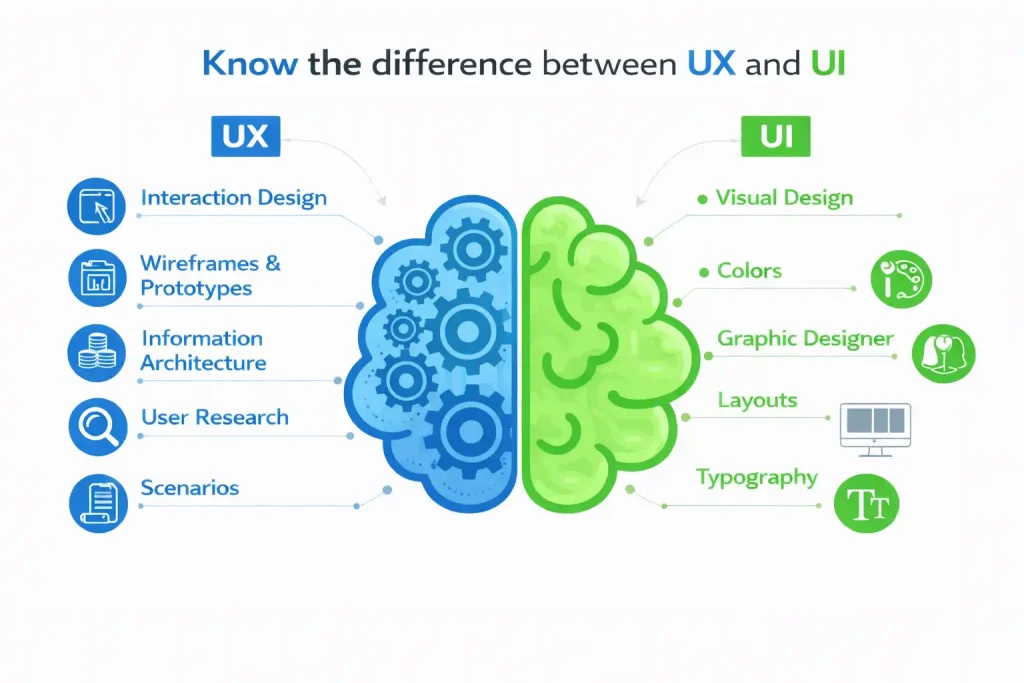 Difference between UI and UX design