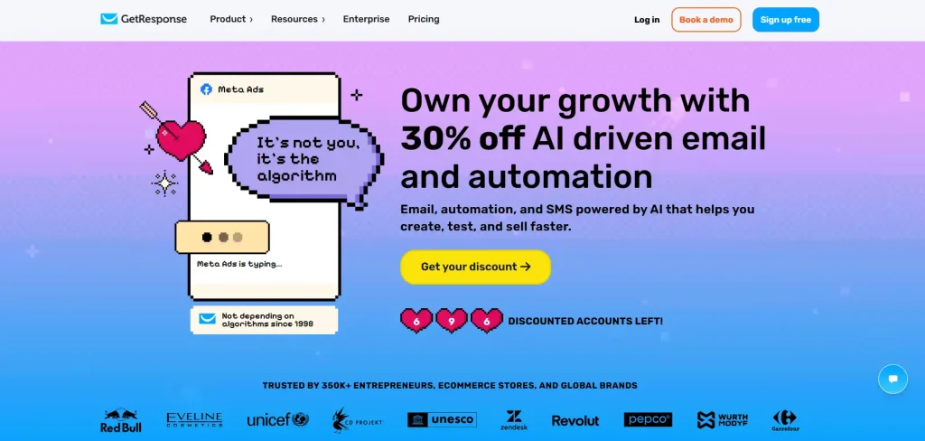 GetResponse website builder