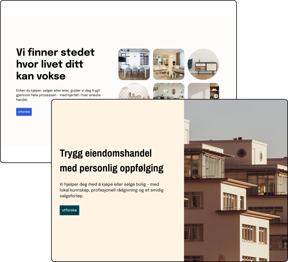 Fordeler med vårt nettsidedesign for eiendomsmeglere